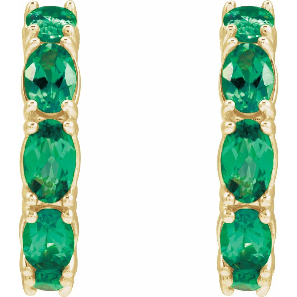 Emerald Hoop Earrings