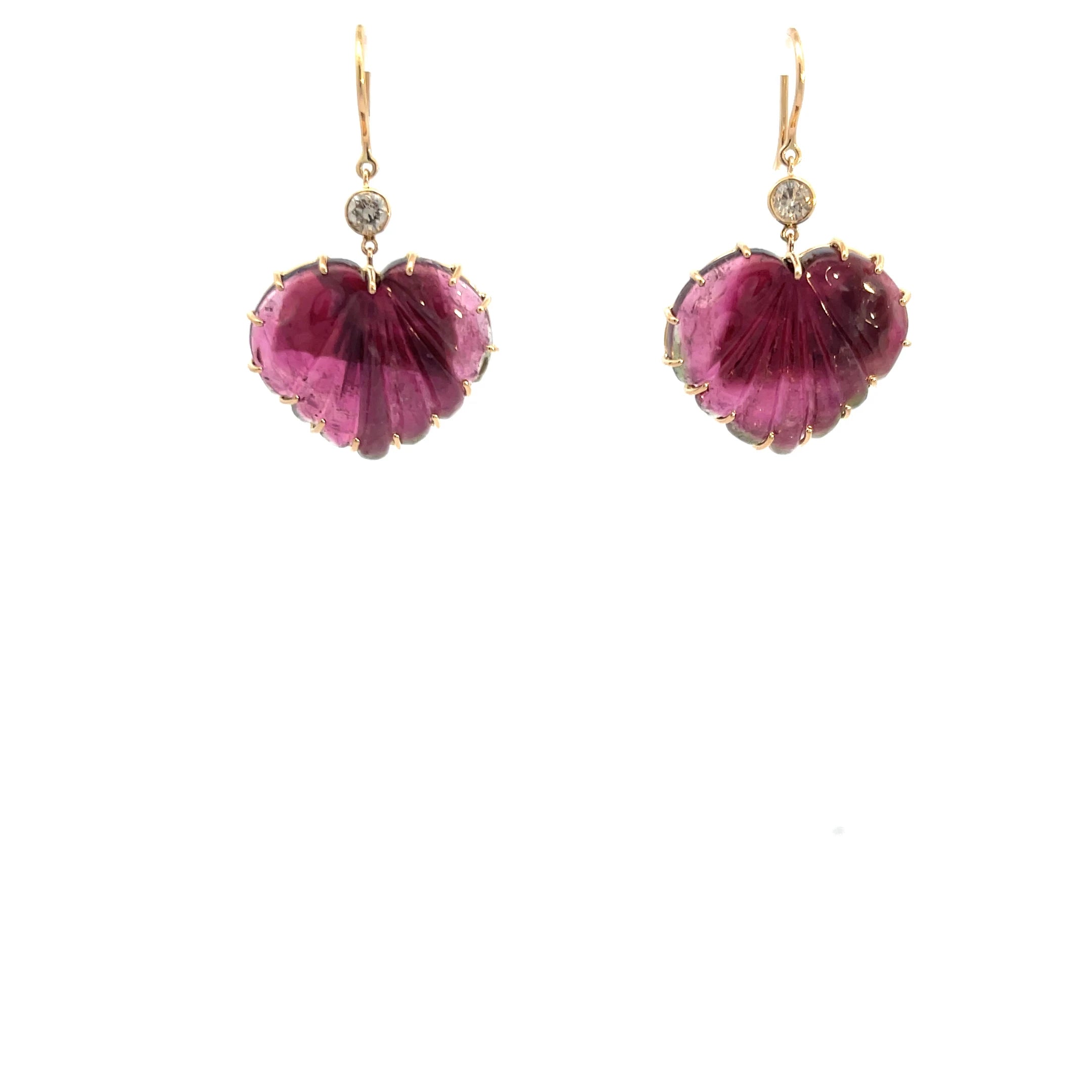 Elegant Tourmaline Heart Earrings