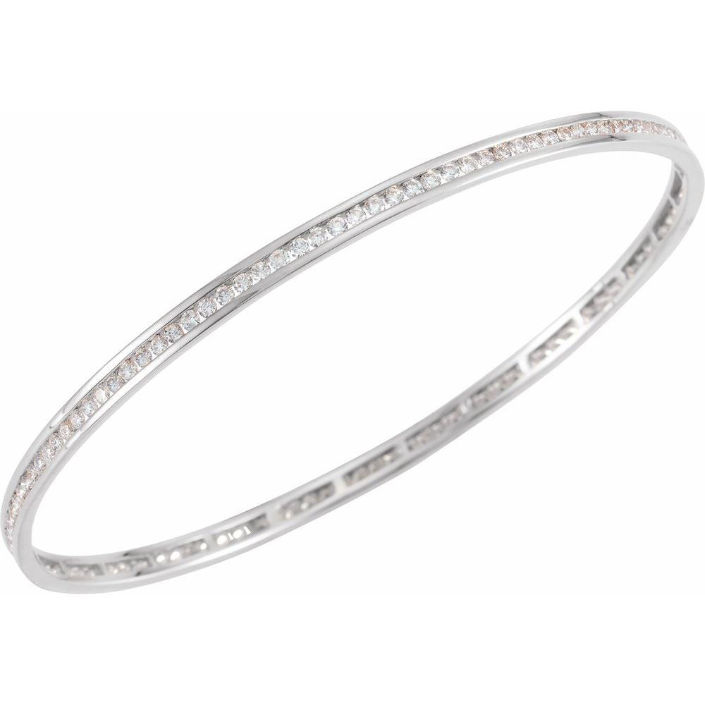 2.25 Carat Natural Diamond Stackable Bangle in 14k Rose Gold