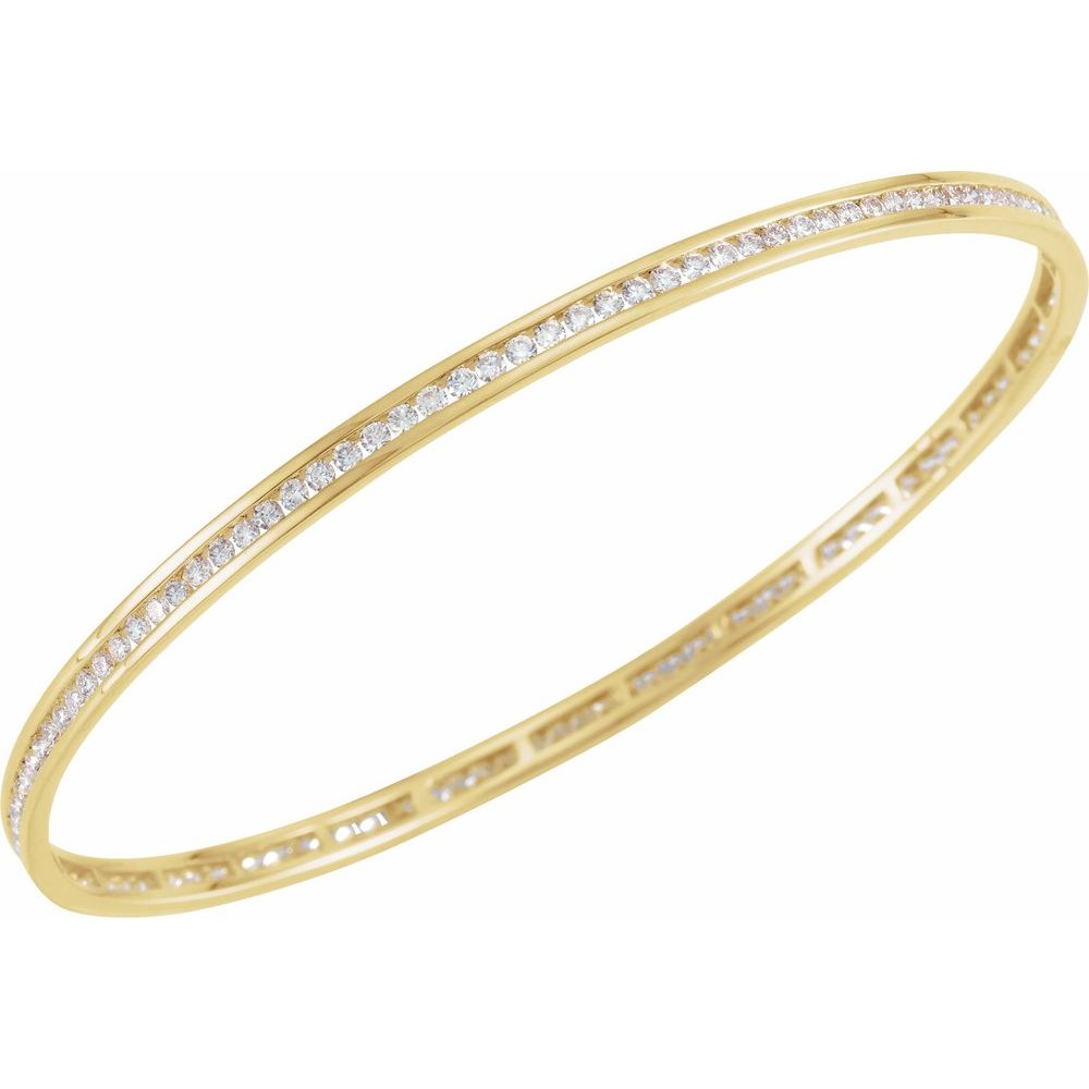 2.25 Carat Natural Diamond Stackable Bangle in 14k Rose Gold