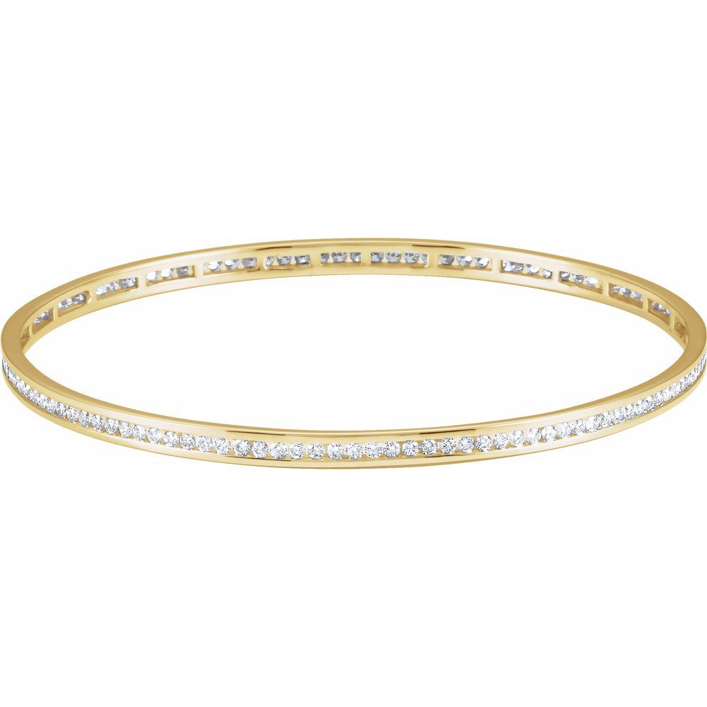 2.25 Carat Natural Diamond Stackable Bangle in 14k Rose Gold