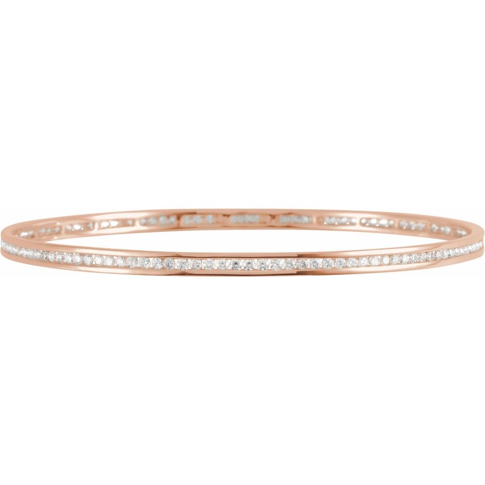 2.25 Carat Natural Diamond Stackable Bangle in 14k Rose Gold