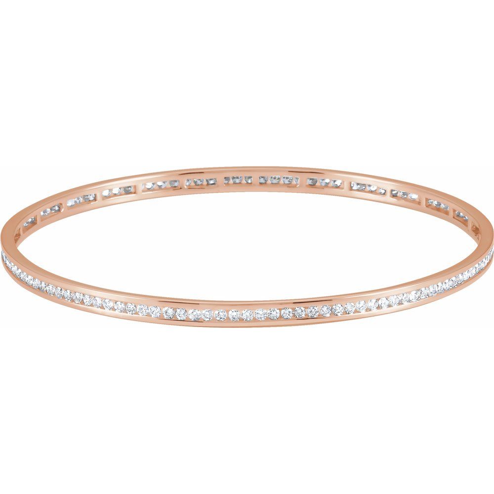 2.25 Carat Natural Diamond Stackable Bangle in 14k Rose Gold