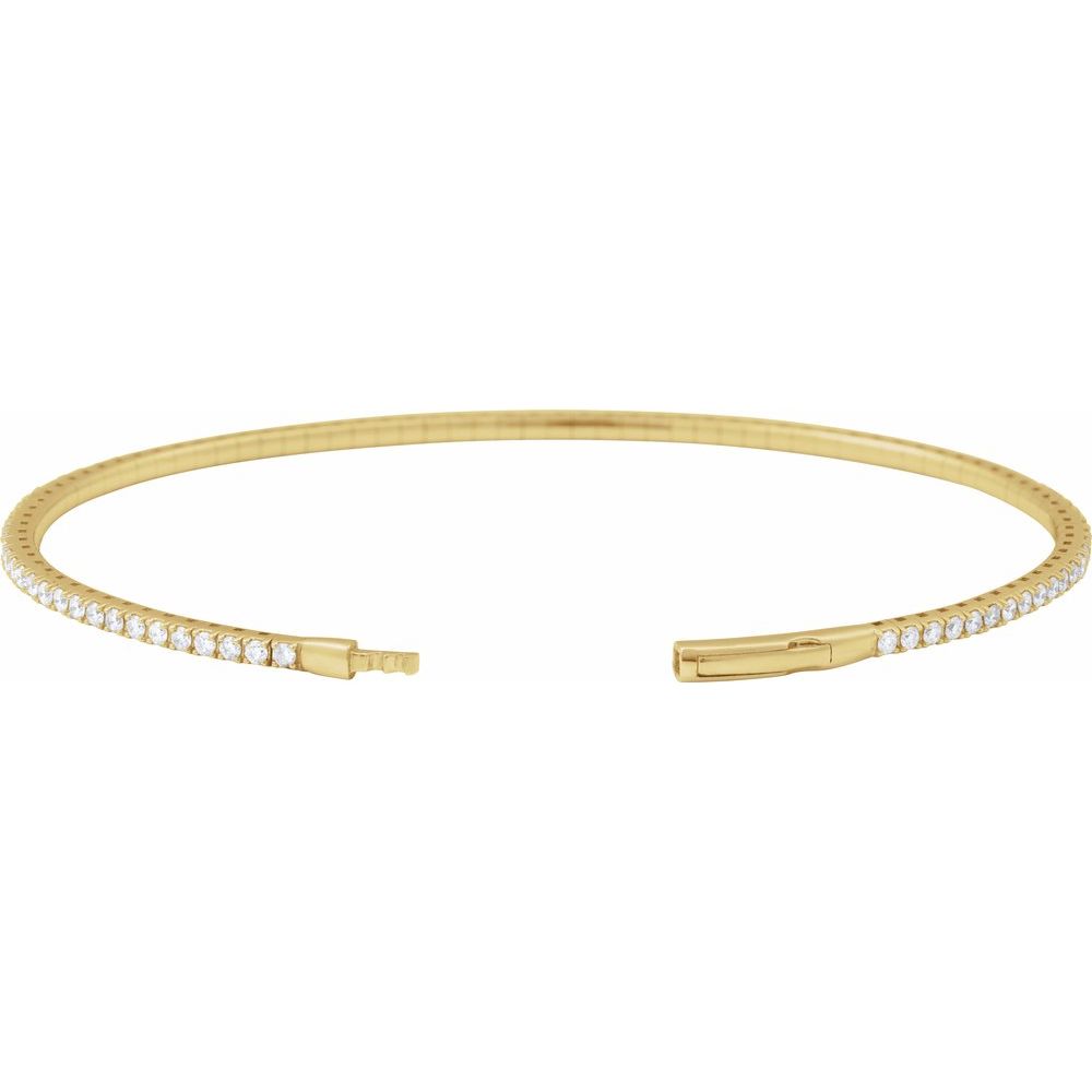 2 Carat Natural Diamond Flexible Bangle Bracelet