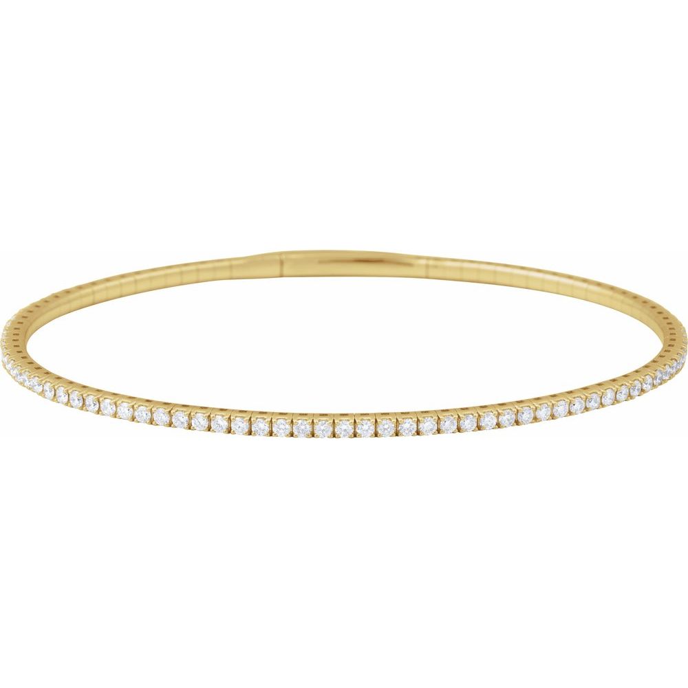 2 Carat Natural Diamond Flexible Bangle Bracelet