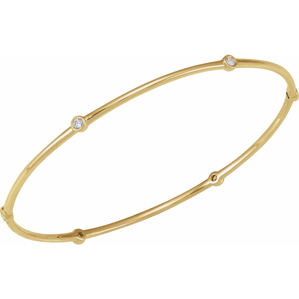 0.25 Natural Diamond Bezel-Set Bangle in 14K Gold