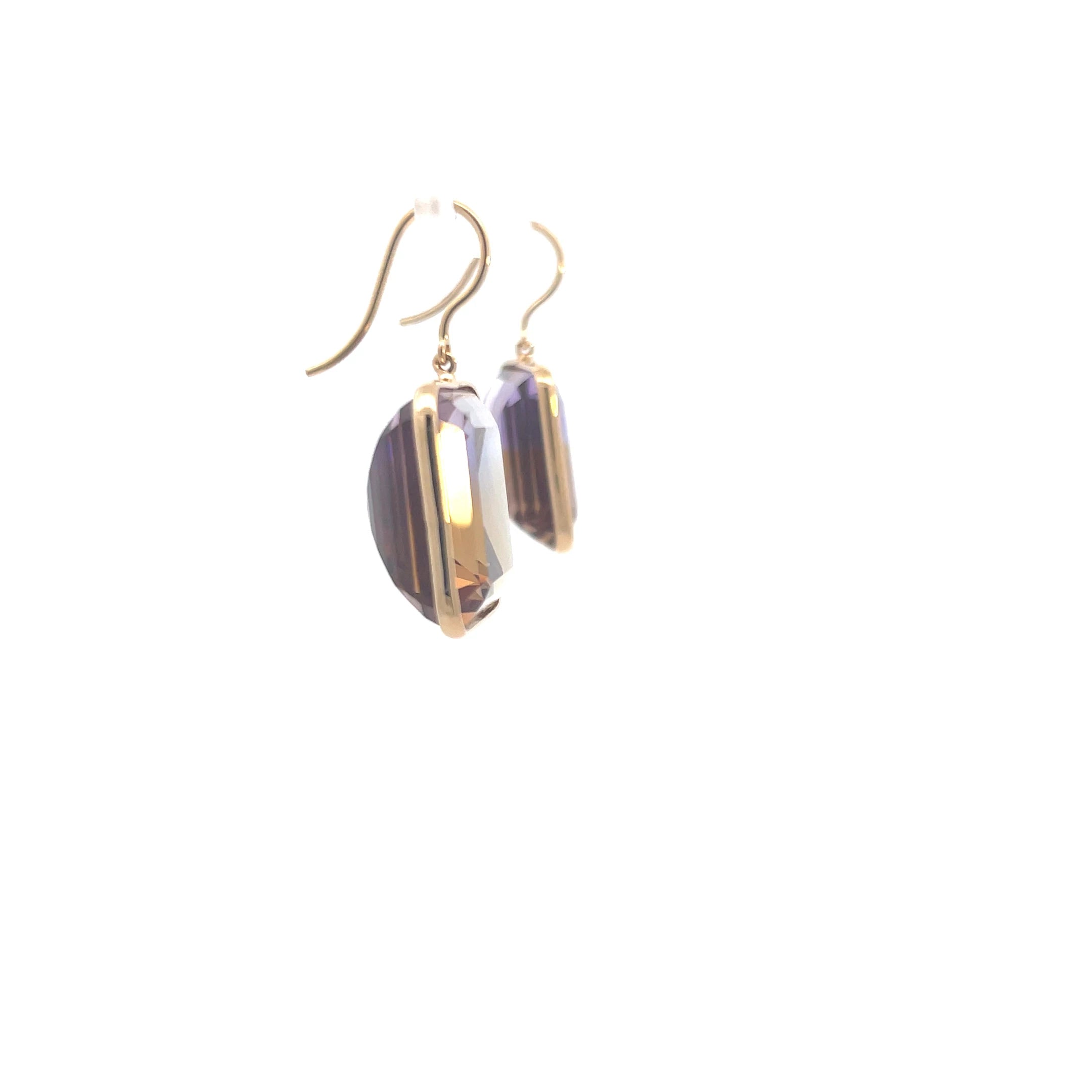 Bezel Set Ametrine Earrings