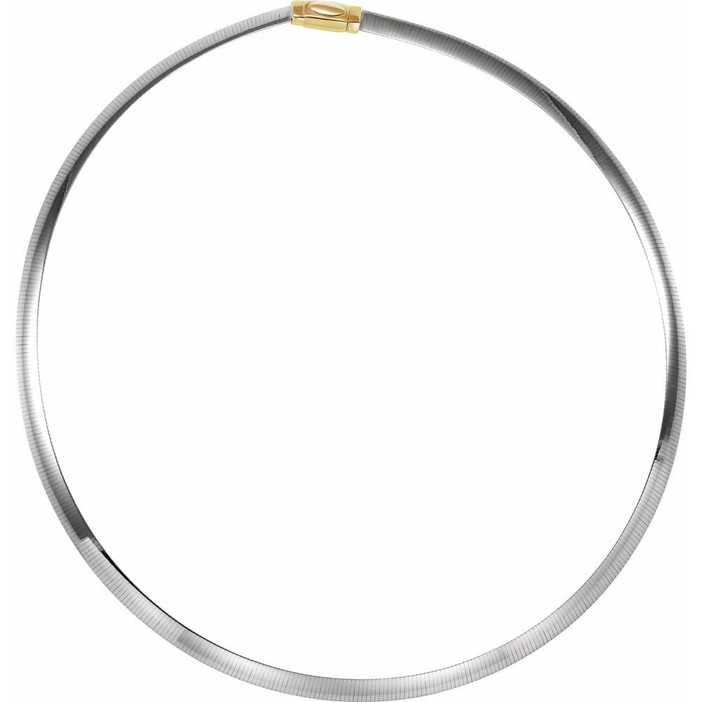 14 Karat Yellow and White Gold Reversible Omega Chain