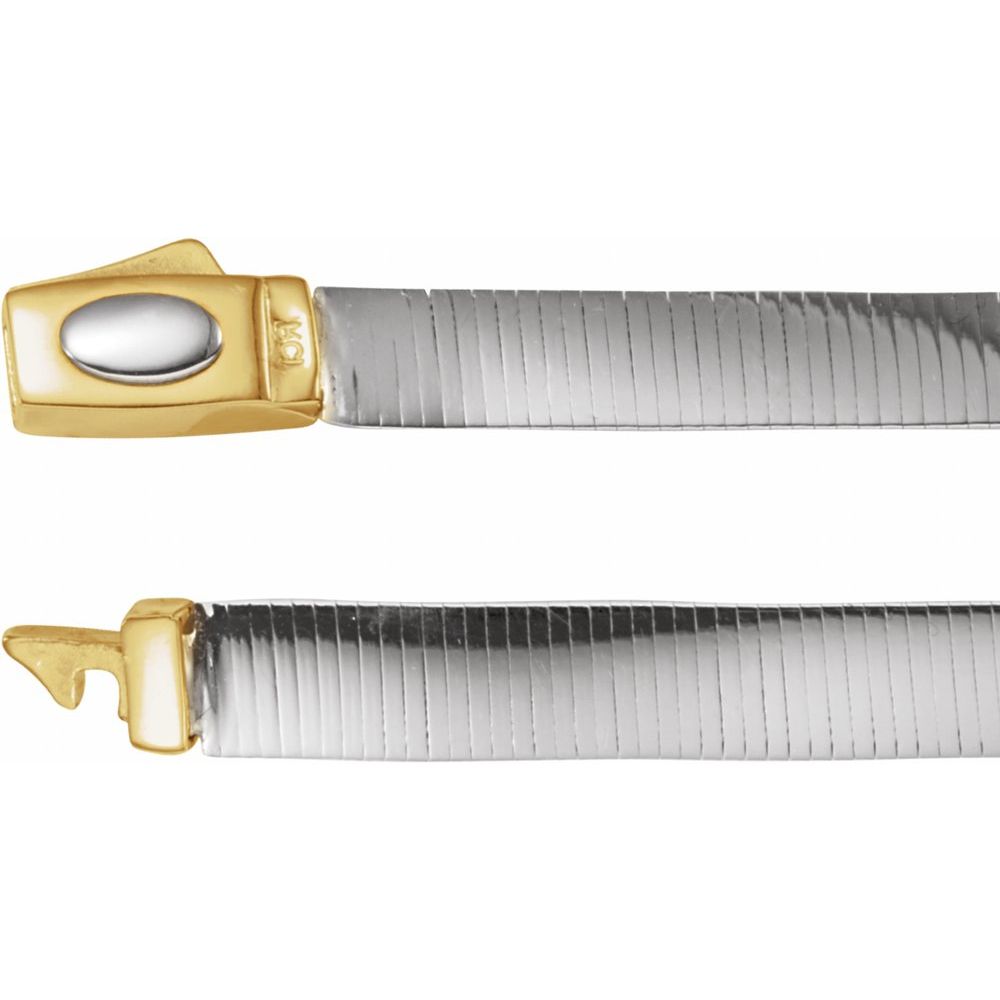 14 Karat Yellow and White Gold Reversible Omega Chain