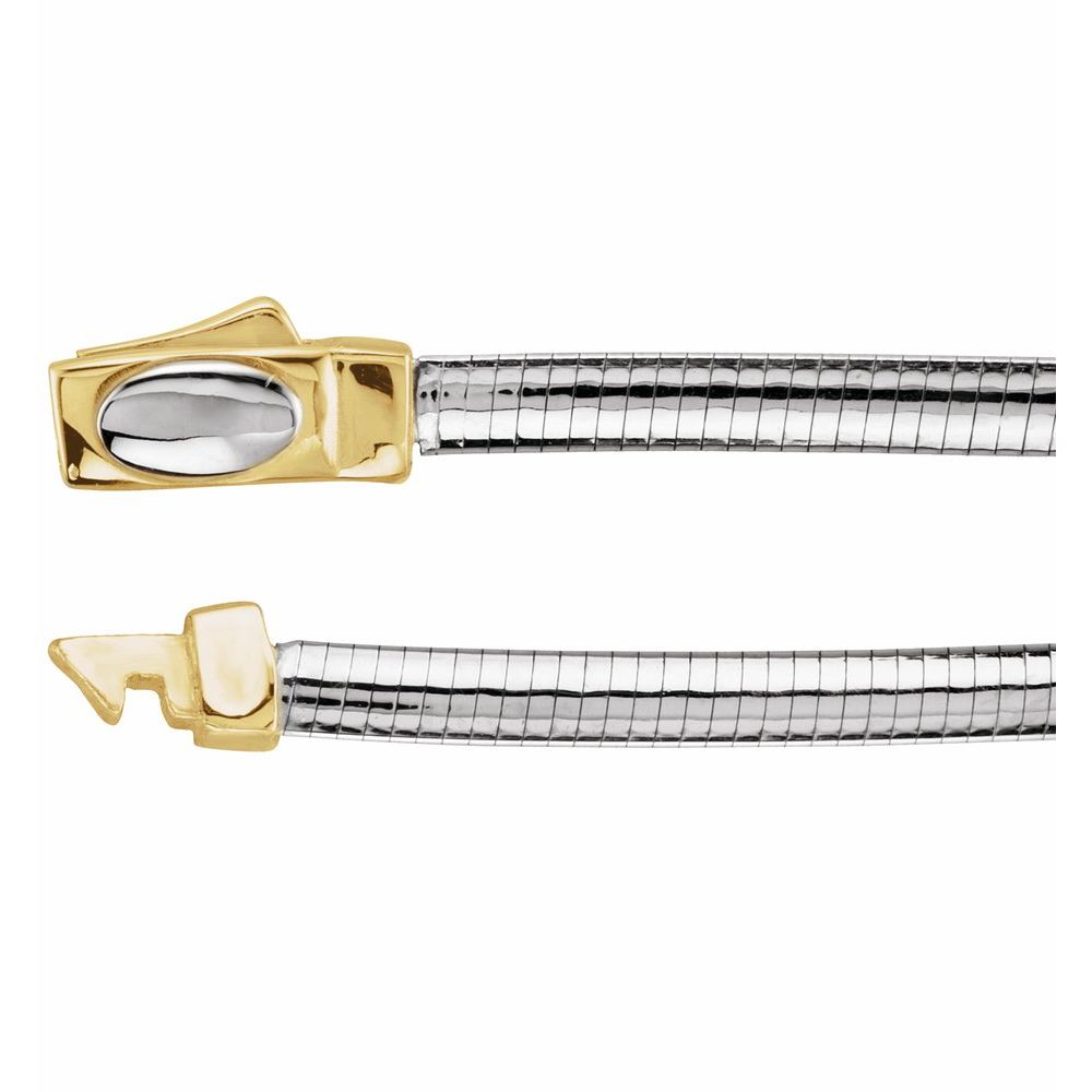 14 Karat Yellow and White Gold Reversible Omega Chain