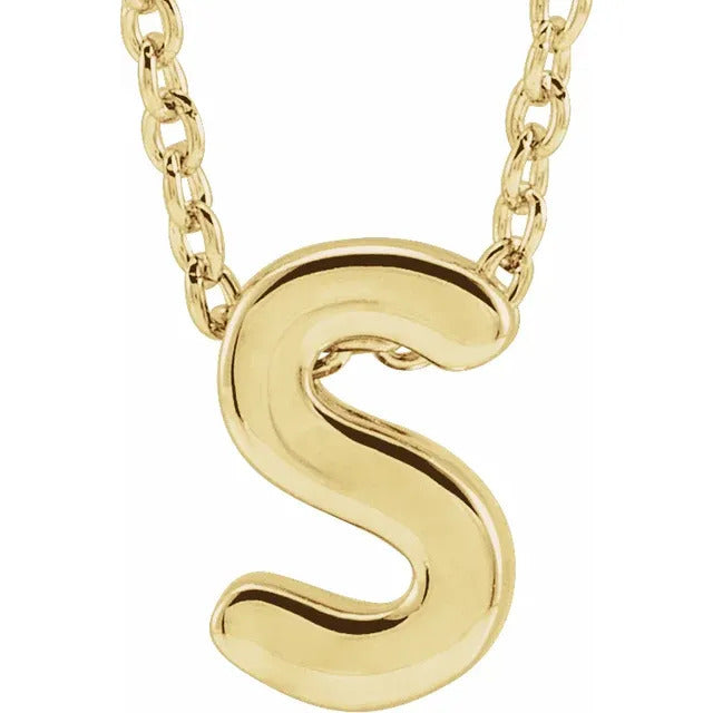 Gold Initial Slide Pendant Necklace