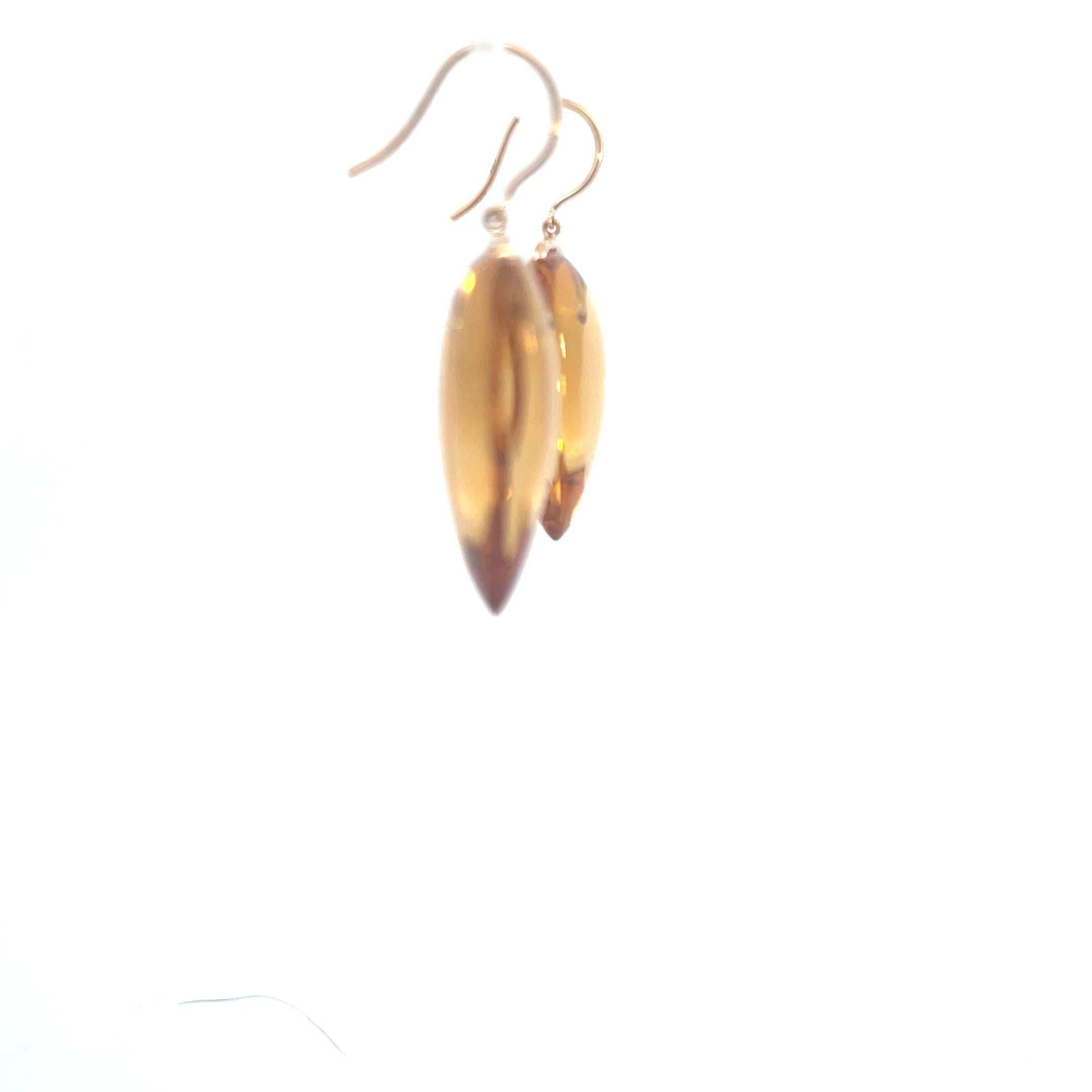 73.81ct Citrine heart earrings