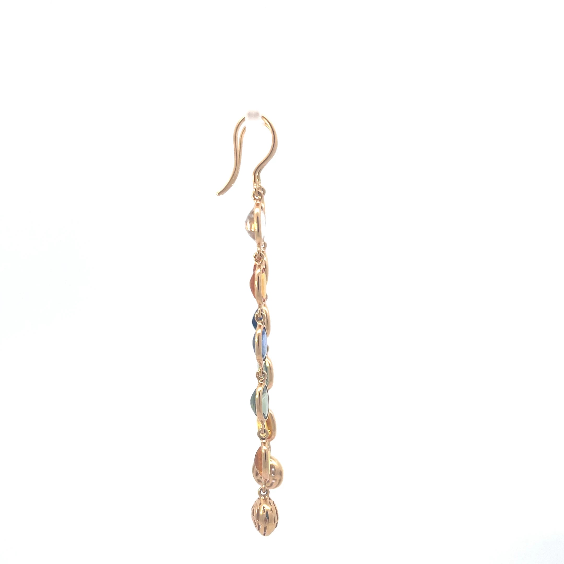 Muti-colored Sapphire drop earring