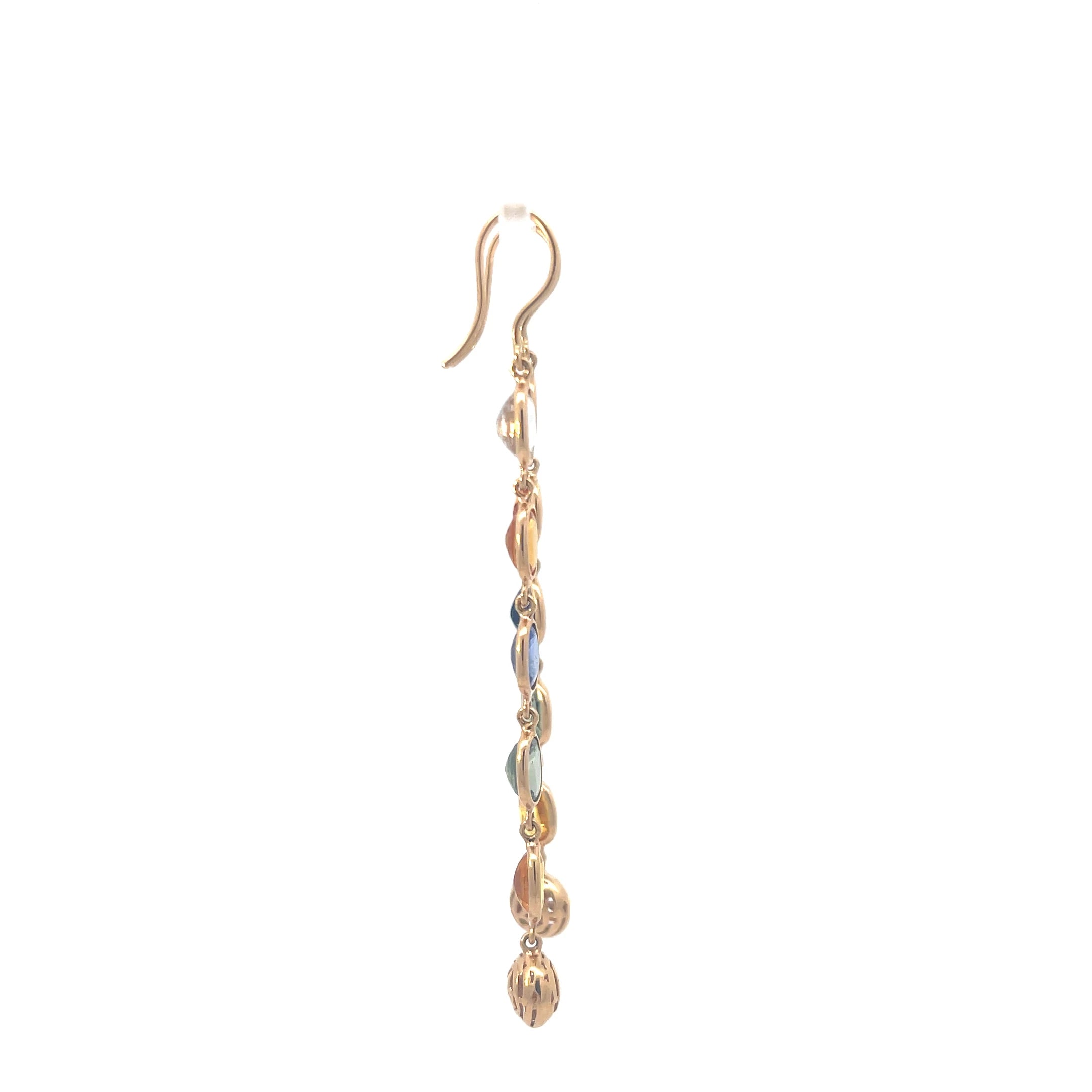 Muti-colored Sapphire drop earring