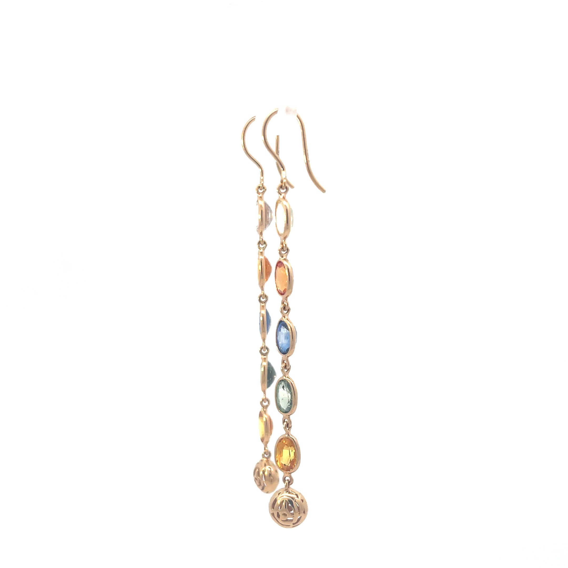 Muti-colored Sapphire drop earring