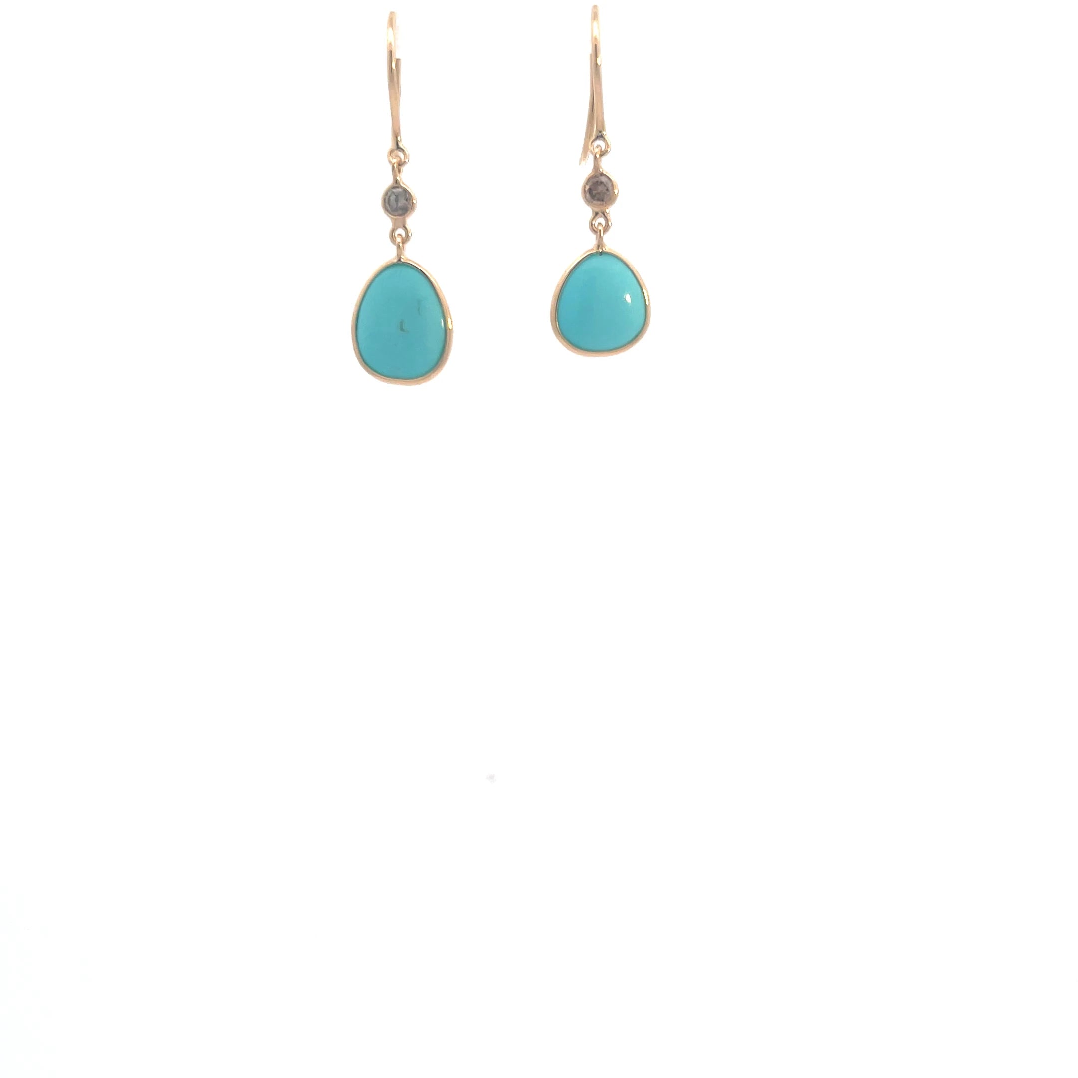 Diamond and turquoise earrings