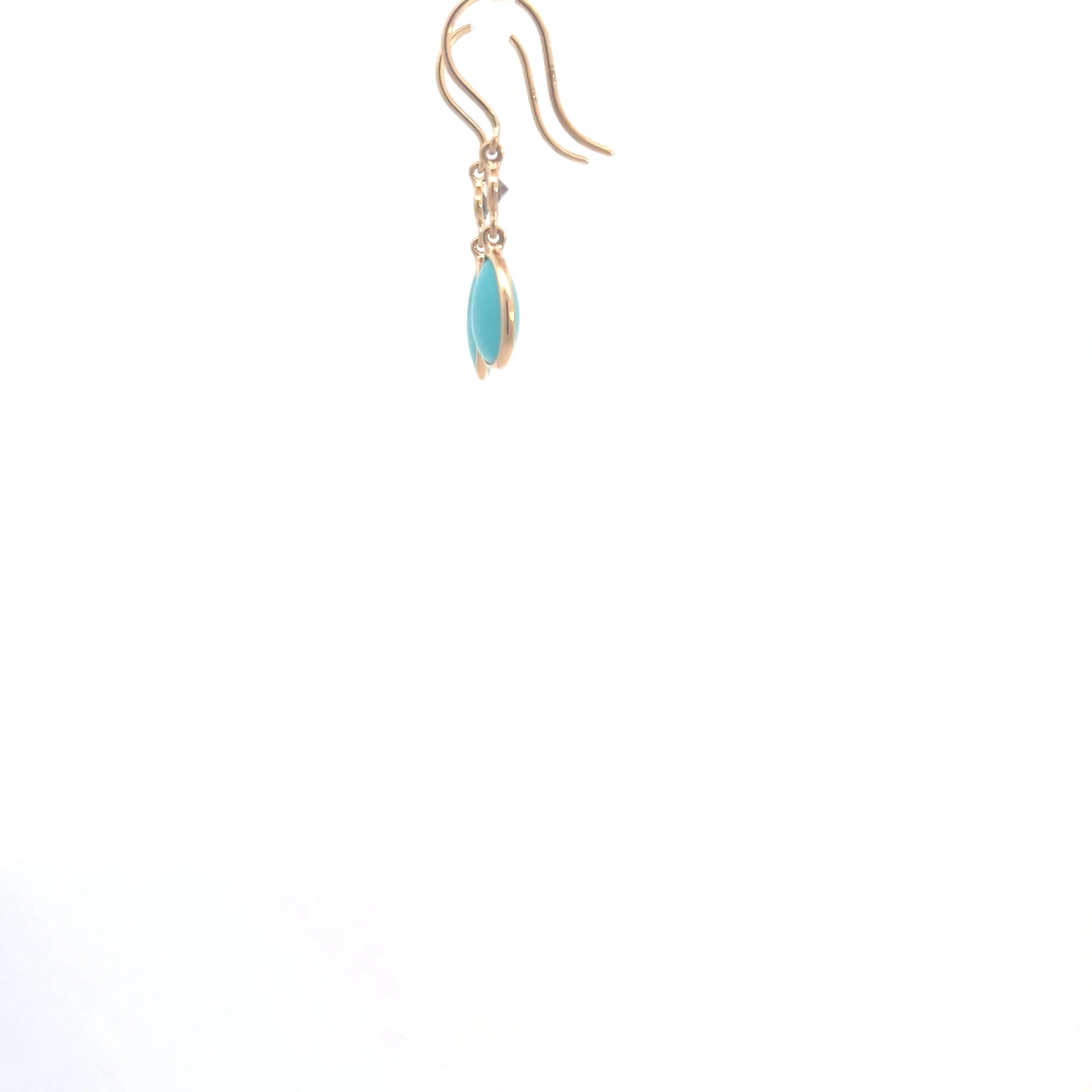 Diamond and turquoise earrings