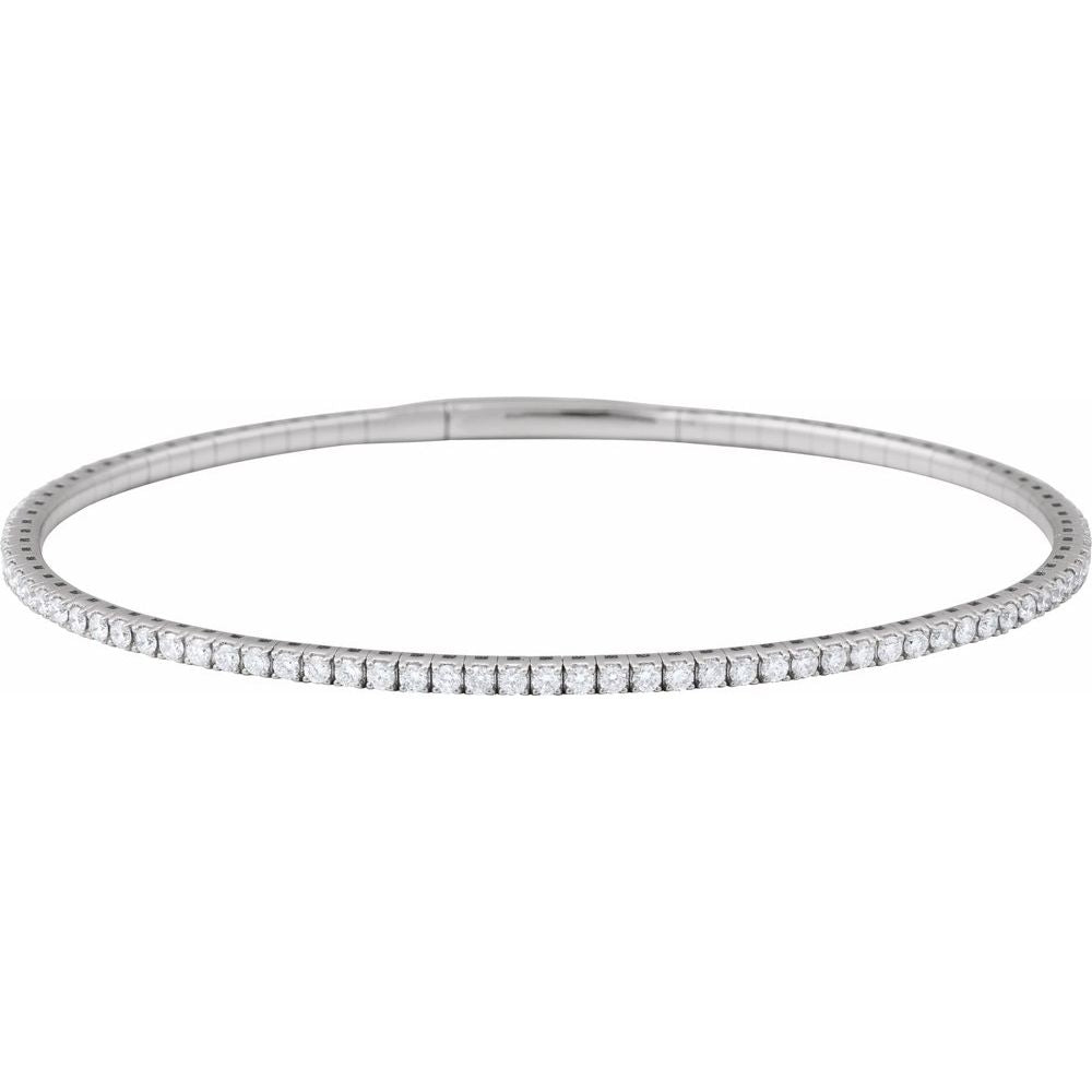 2 Carat Natural Diamond Flexible Bangle Bracelet