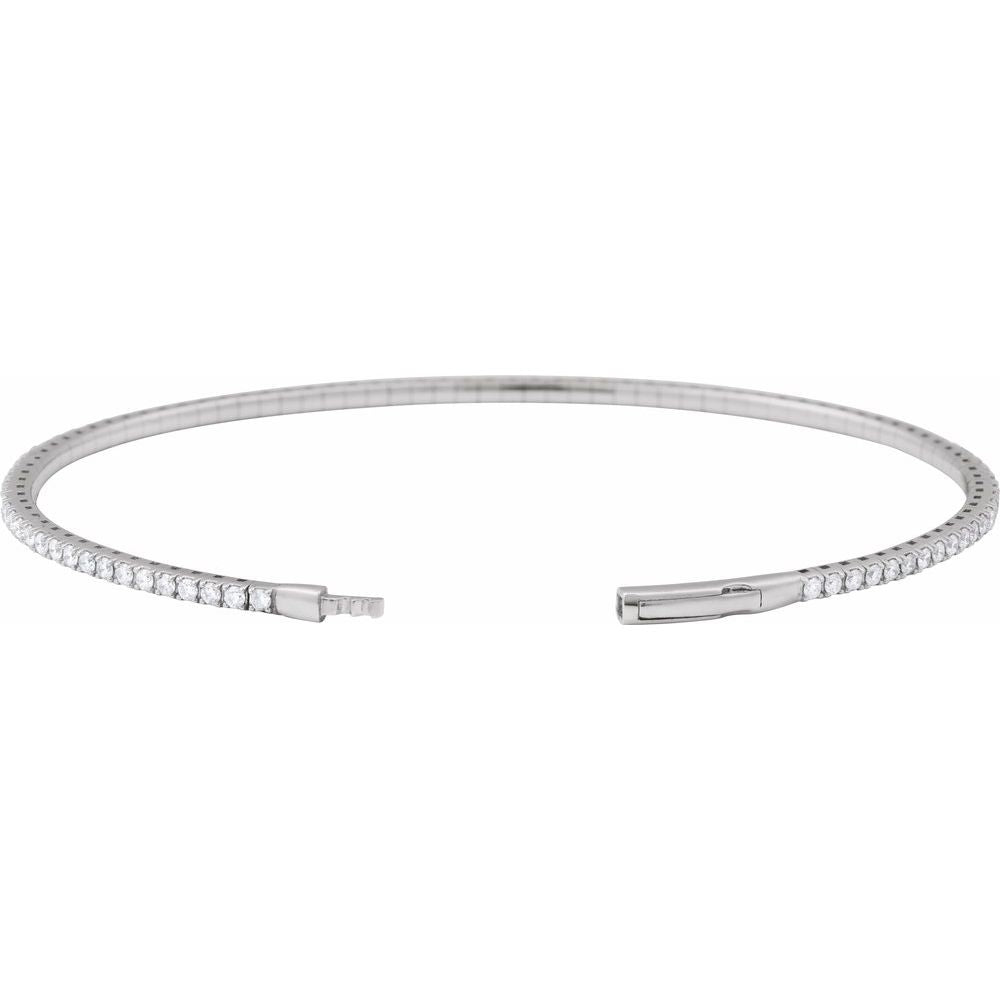 2 Carat Natural Diamond Flexible Bangle Bracelet